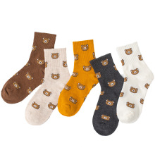 Ins Cute Bear Crew Socken Frauen koreanische Socken Hersteller Mädchen Socken Großhandel Fabrik